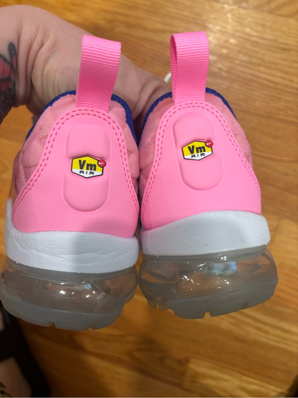 Women’s Nike Vapormax Rainbow Gradient Sneakers - Pink, Blue & Yellow - Picture 3 of 5